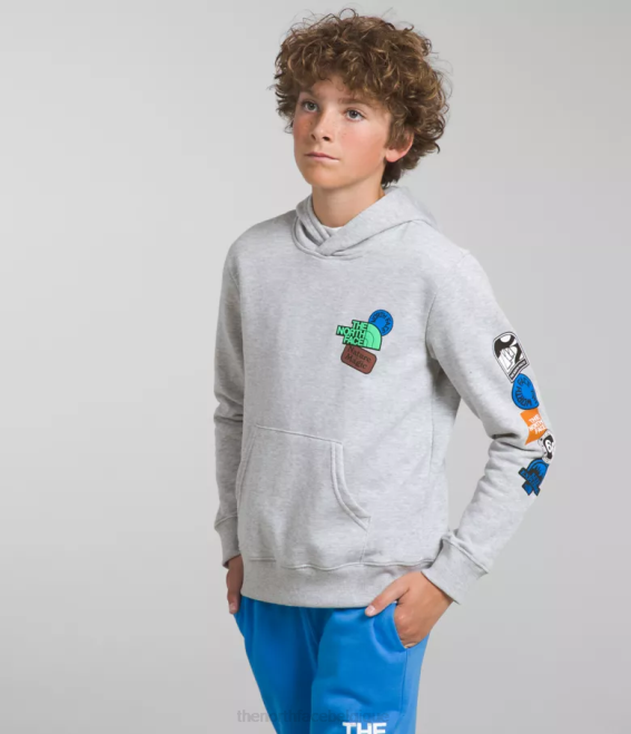 tnf gris clair chiné/bleu optique enfants The North Face sweat à capuche en polaire camp 62XR1108 tnf gris clair chiné/bleu optique enfants The North Face sweat à capuche en polaire camp 62XR1108